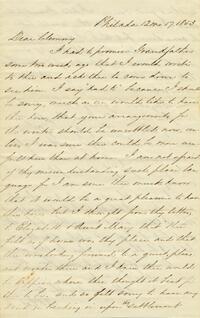 1853 December 17, Philadelphia, to Dear Clemmy, Woodbourne