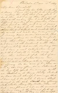 1869 August 13, Philadelphia, to My dear Elizabeth