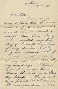 1887 August 7, Awbury, to Dear Lilly