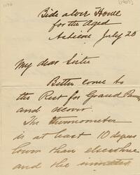 1907 July 20, Bid a Wee House for the aged, Asticou, to My dear Sister