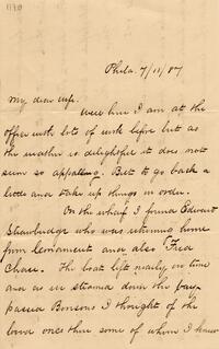 1887 July 11, Philadelphia, to My dear wife