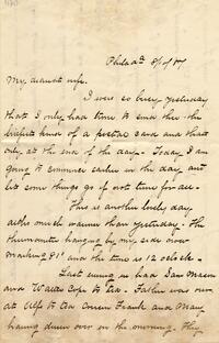 1887 August 10, Philadelphia, to My dearest wife