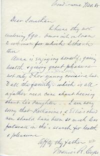 1885 July 20, Woodbourne, to Dear Jonathan, Awbury