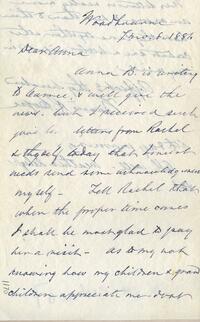 1886 July 8, Woodbourne, to Dear Anna