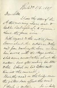 1887 August 6, Philadelphia, to Dear Lillie, Woodbourne
