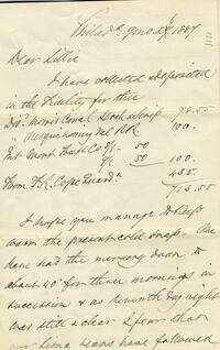 1887 September 26, Philadelphia, to Dear Lillie, Woodbourne