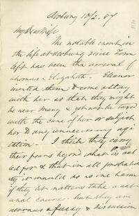 1887 October 2, Awbury, to My Dear Wife
