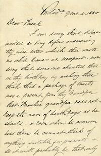 1888 September 4, Philadelphia, to Dear Frank, Woodbourne