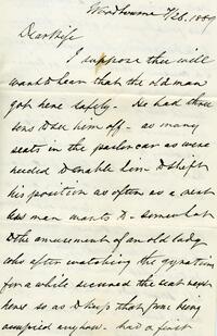 1889 July 26, Woodbourne, to Dear Wife