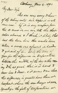 1893 September 4, Awbury, to My Dear Wife, Conanicut