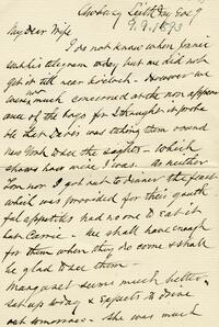 1893 September 9, Awbury, to My Dear Wife, Conanicut
