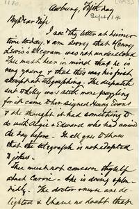 1893 September 14, Awbury, to My Dear Wife