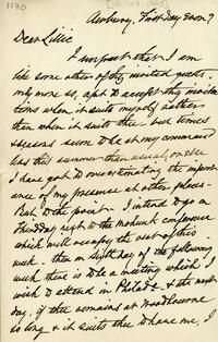 1893 October 1, Awbury, to Dear Lillie