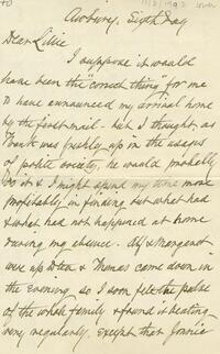 1893 November 3, Awbury, to Dear Lillie