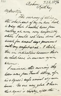 1896 July 23, Awbury, to My Dear Wife