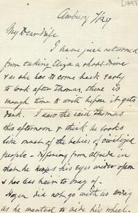 1897 July 29, Awbury, to My Dear Wife