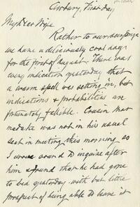 1897 August 2, Awbury, to My Dear Wife