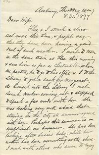 1897 August 31, Awbury, to Dear Wife