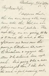 1897 September 17, Awbury, to My Dear Wife