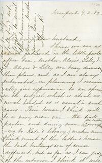 1882 September 2, Newport, to My very dear husband, Awbury