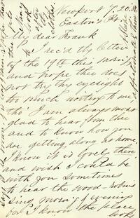 1886 July 20, Newport, Easton's Pt., to My dear Frank