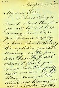 1887 July 7, Newport, to My dear Lillie