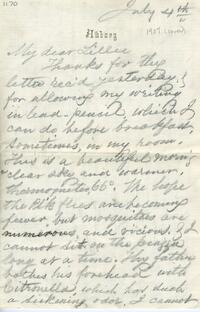 1907 July 4, Awbury, to My dear Lillie