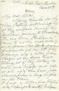 1908 September 20, Awbury, to My dear Lillie, North East Harbor