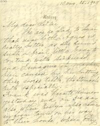 1908 October 15, Awbury, to My dear Lillie