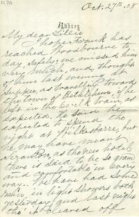 1908 October 27, Awbury, to My dear Lillie