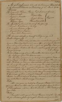 Minutes of Conference between the Government of Pennsylvania and Teedyuscung, King  of the Delaware Indians, March 22, 1758