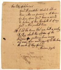 Pemberton's Letter from Andrew Zeigler, October 14, 1756