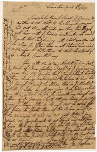 Pemberton's Letter from George Croghan [from Lancaster], April 6, 1757