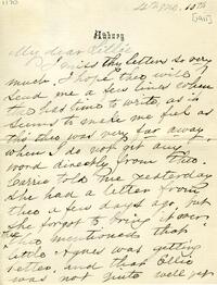 1911 April 10, Awbury, to My dear Lillie