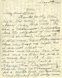 1911 May 5, Awbury, to My dear Lillie