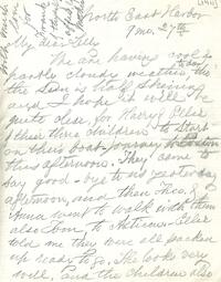 1911 September 27, Northeast Harbor, to My dear Lillie