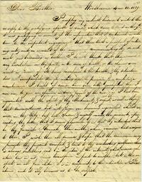 1839 April 13, Woodbourne, to Dear Brother, Philadelphia