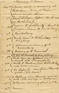 1907 August, Itinerary H. Evans