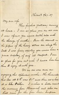 1887 August 27, Philadelphia, to My dear wife