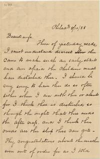1888 August 10, Philadelphia, to Dearest wife
