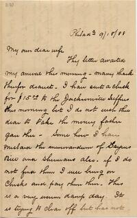 1888 September 18, Philadelphia, to My own dear wife