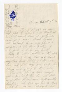 Letter from Caroline Elizabeth Cope to Alexis Thomas Cope, 1878 April 7