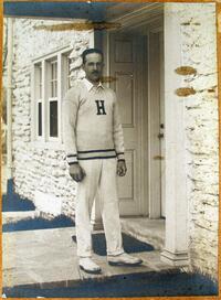 Alan Douglas Oliver, captain of the Haverford cricket team, 1920