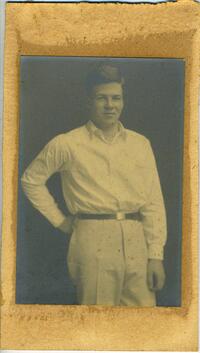 Donald G. Baker, captain of the Haverford cricket team, 1926