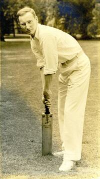 Edward R. Scheffer, Jr., captain of the Haverford cricket team, 1940 and 1941