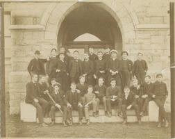 Haverford students in front of Barclay Hall