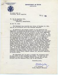 Letter to Ira De. A. Reid, December 1, 1952