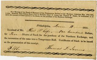 Financial record of Thomas P. Cope, 1835 July 11