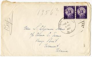 Letter from Anne T. Evans and Joseph M. Evans to Anna R. Evans, 1956 August 6