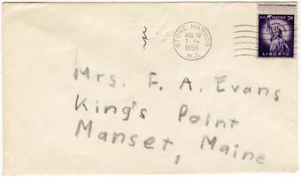 Letter from Walter Evans to Anna R. Evans, 1956 August 10